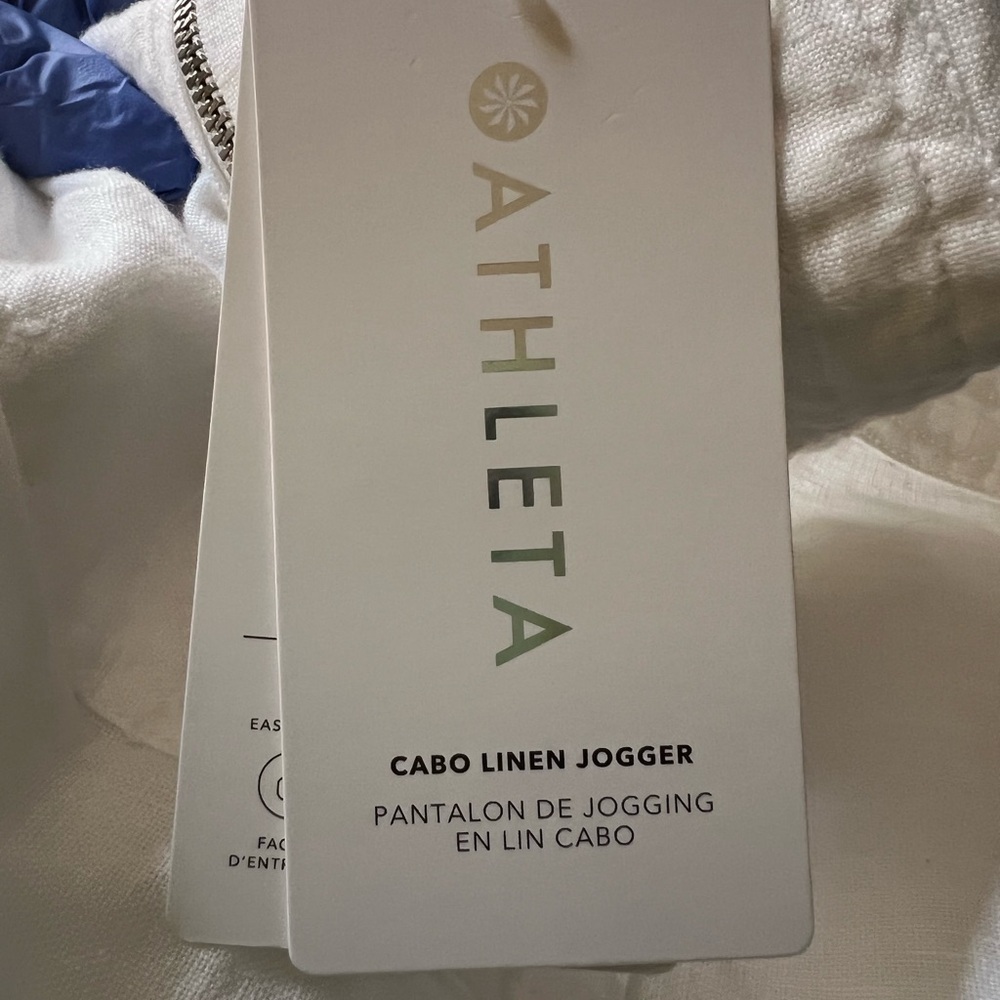 Athleta White Cabo Linen Jogger Track Pants Size 16 - Picture 9 of 13